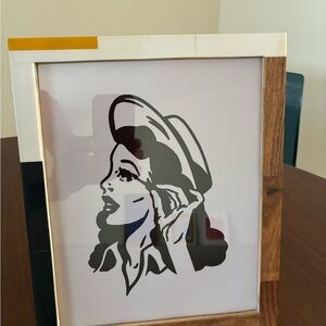 Modern Framed Pop Art Silhouette Print - Black & White